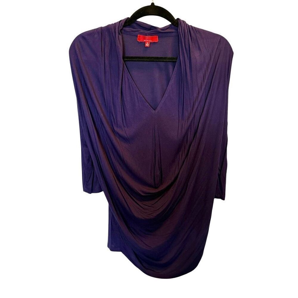 RED Saks Fifth Avenue purple drapey blouse size small